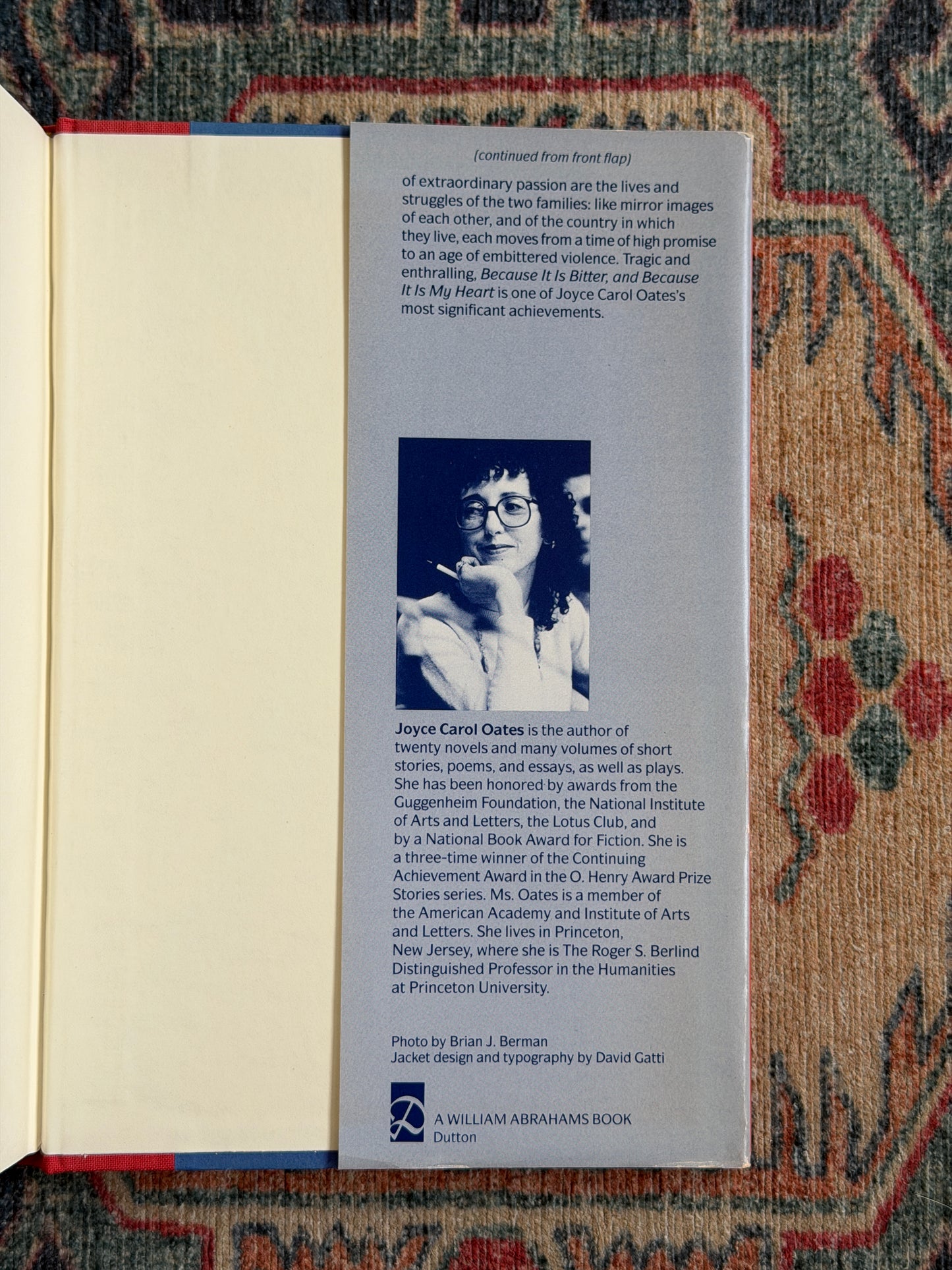 Because It Is Bitter, and Because It Is My Heart by Joyce Carol Oates - First Edition