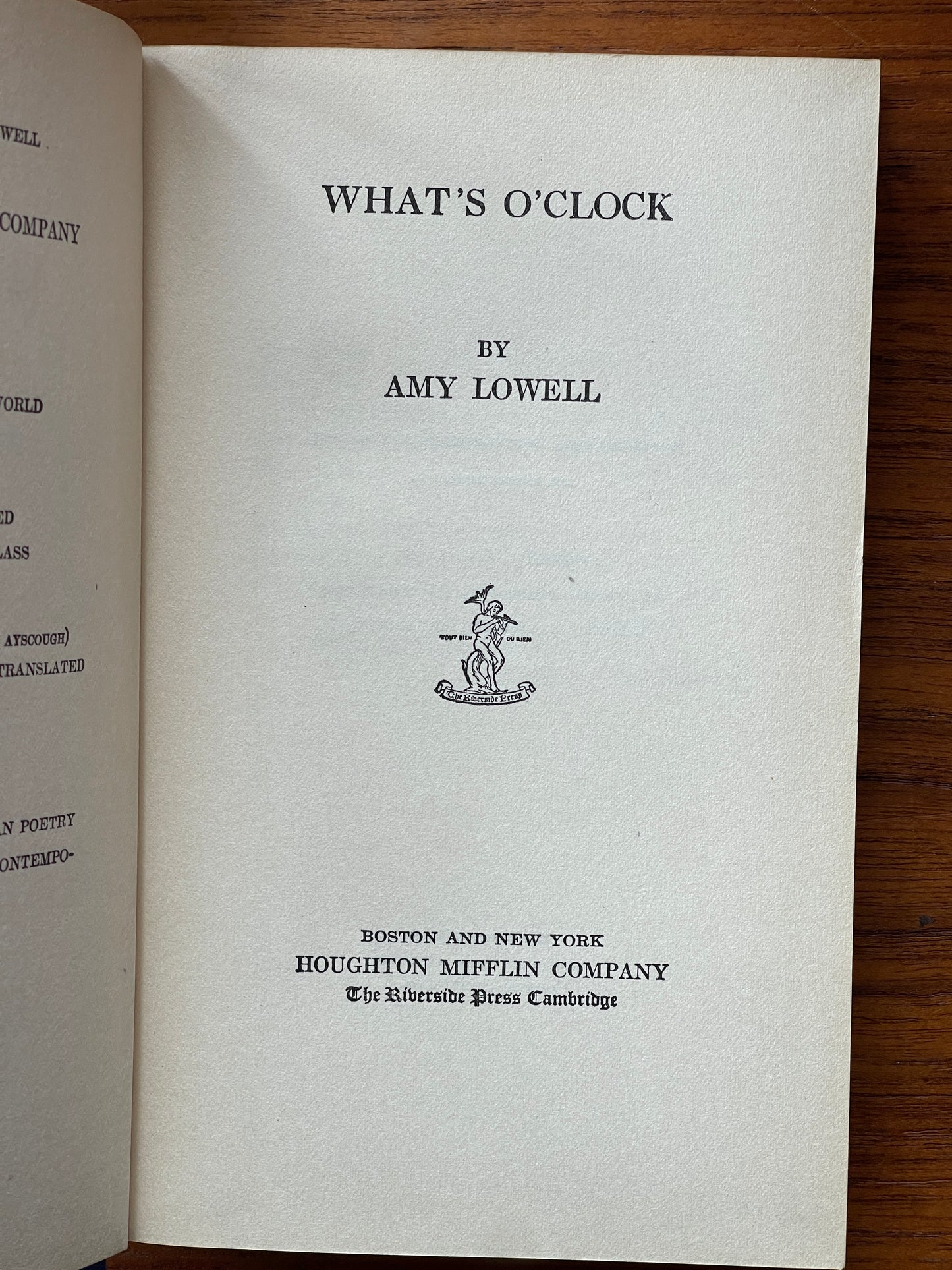 What's O'Clock by Amy Lowell