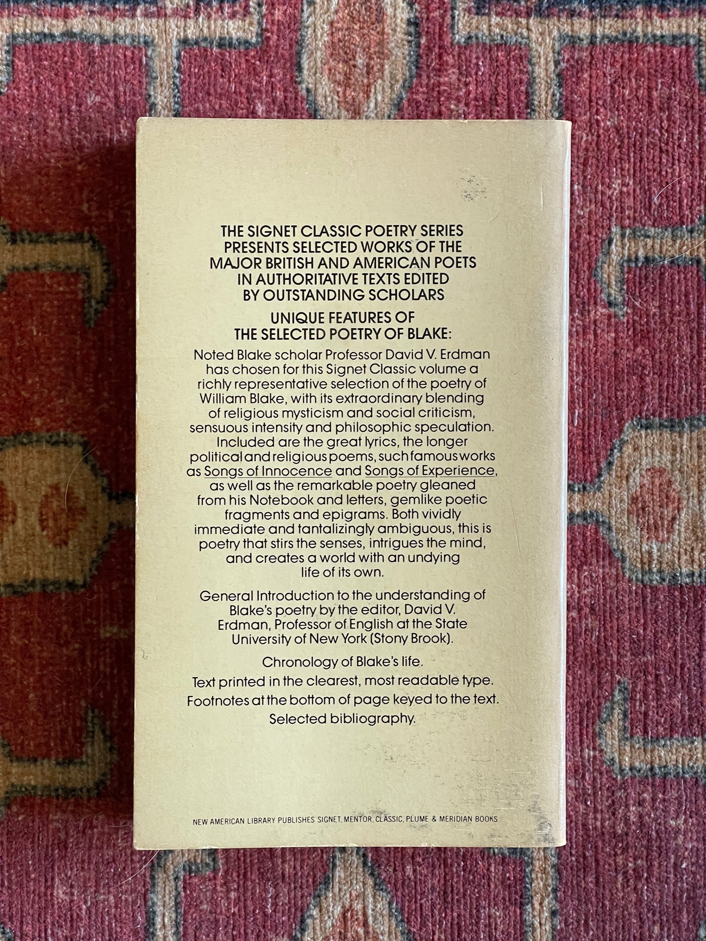 The Selected Poetry of William Blake ed. David V. Erdman