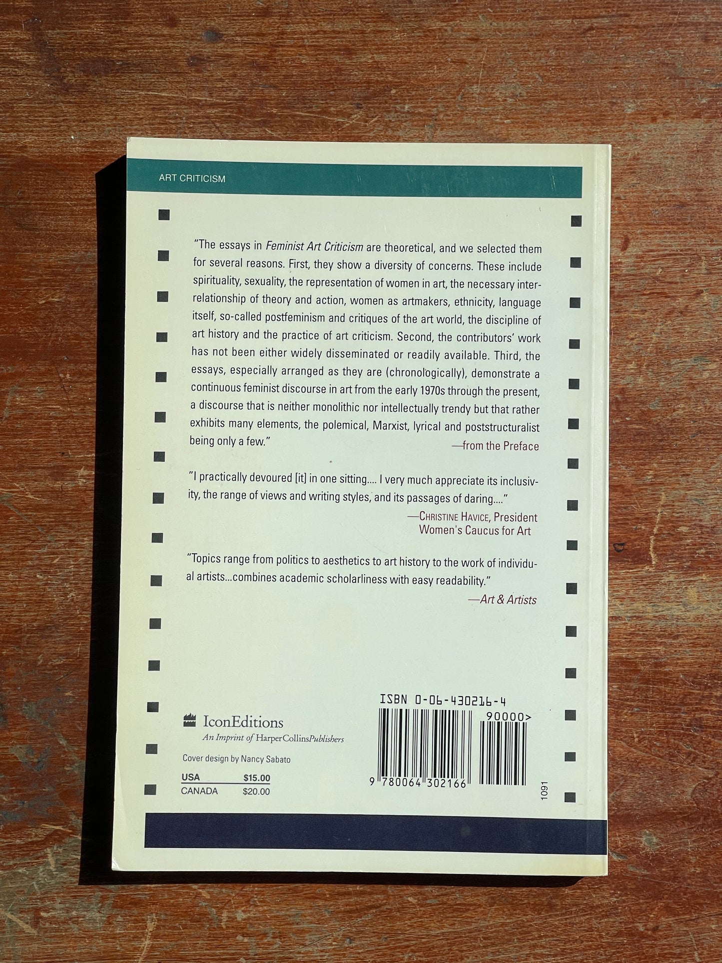 Feminist Art Criticism ed. Arlene Raven, Cassandra Langer, Joanna Frueh