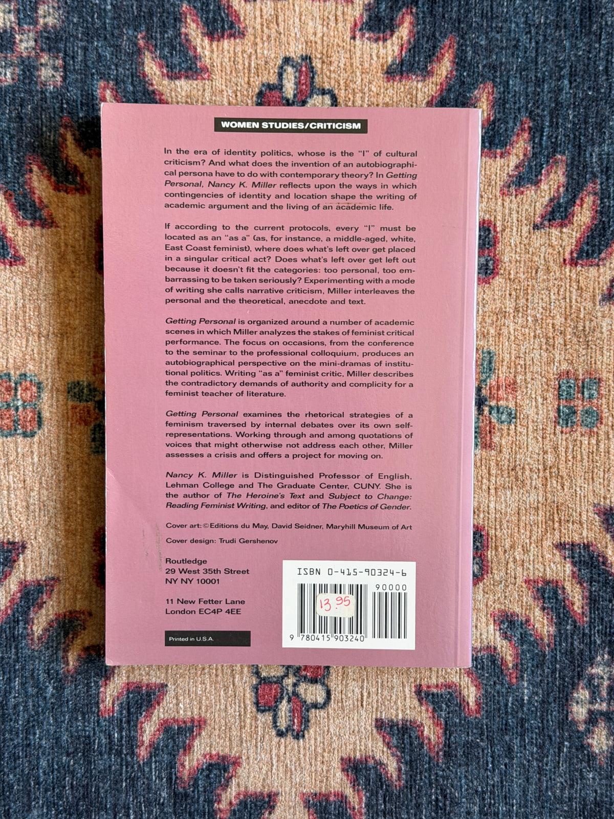 Getting Personal: Feminist Occasions and Other Autobiographical Acts by Nancy K. Miller