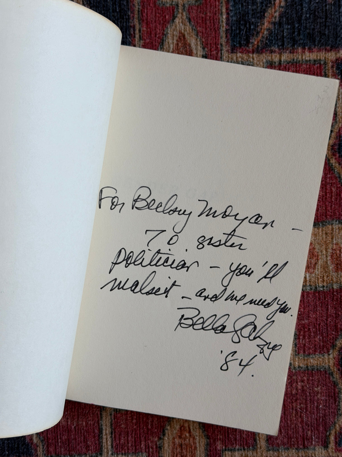 SIGNED: Gender Gap: Bella Abzug's Guide to Political Power for American Women by Bella Abzug with Mim Kelber