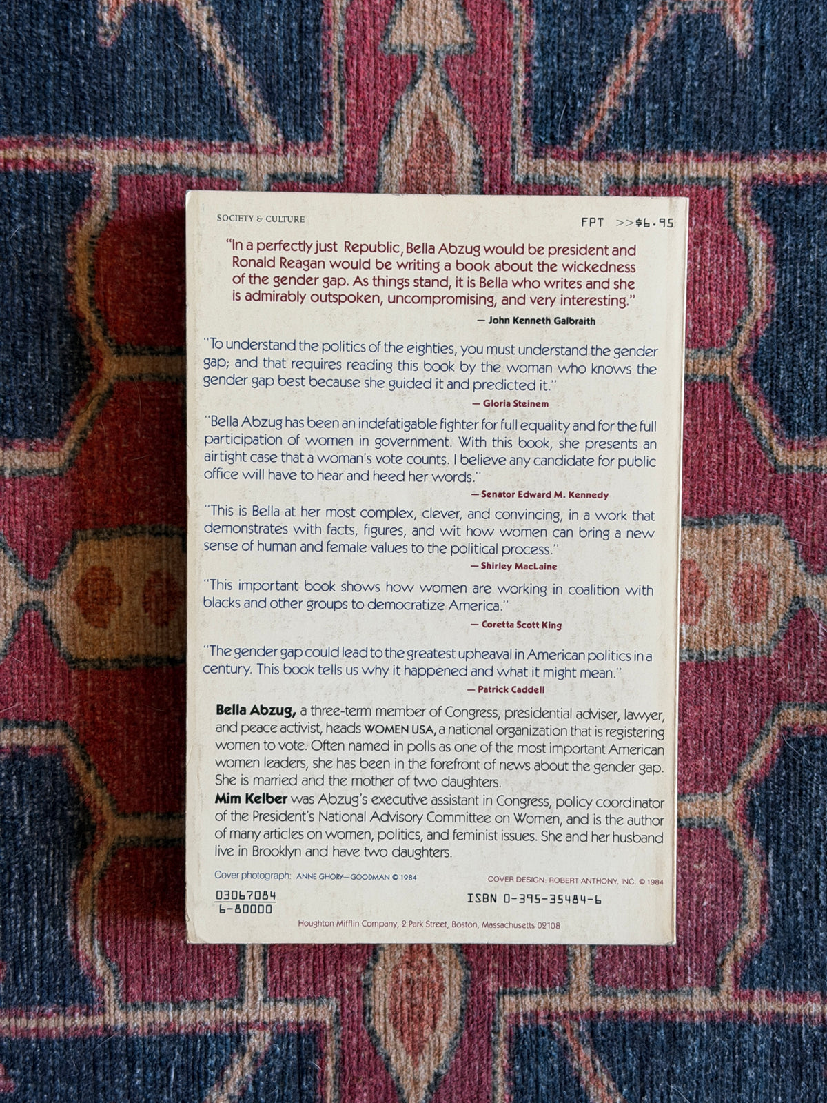 SIGNED: Gender Gap: Bella Abzug's Guide to Political Power for American Women by Bella Abzug with Mim Kelber