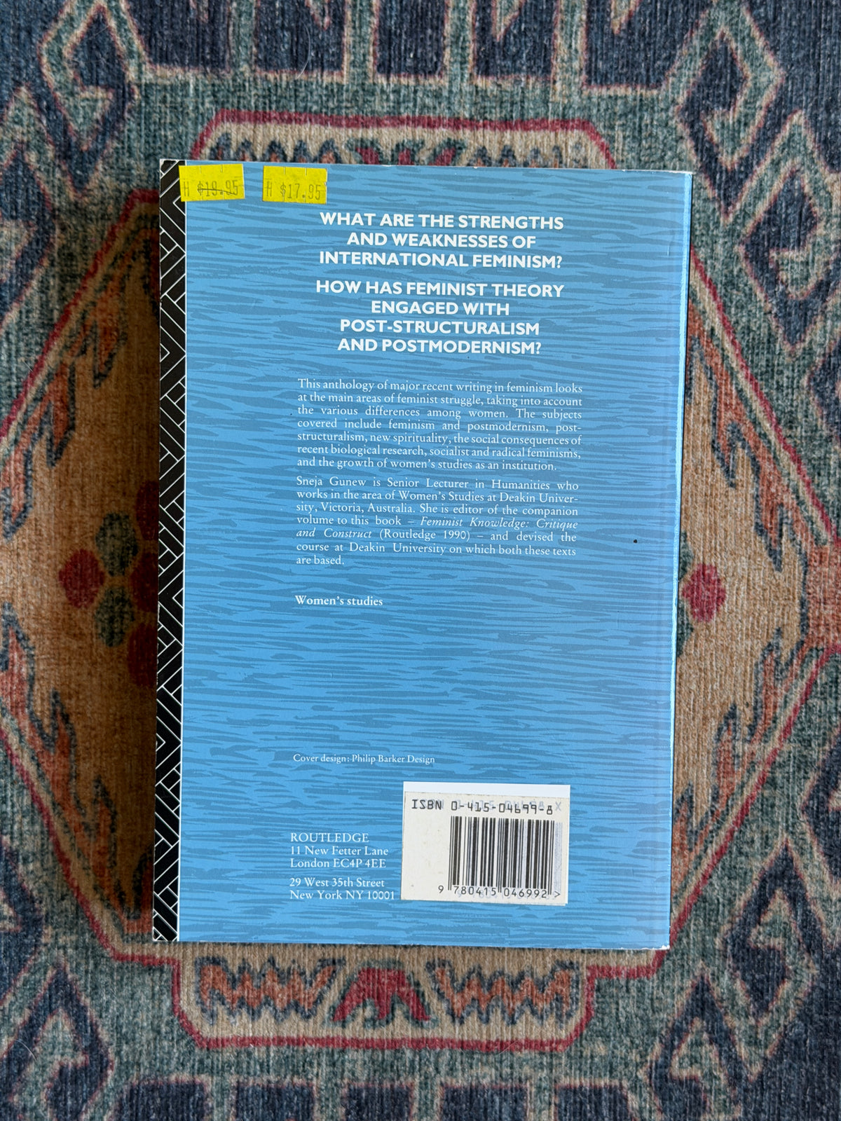 A Reader in Feminist Knowledge ed. Sneja Gunew