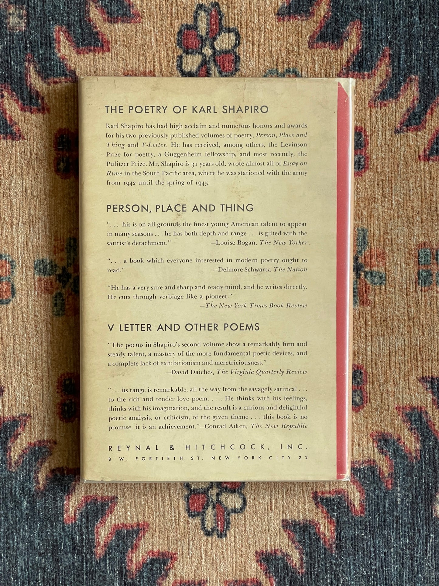 Essay on Rime by Karl Shapiro - First Edition