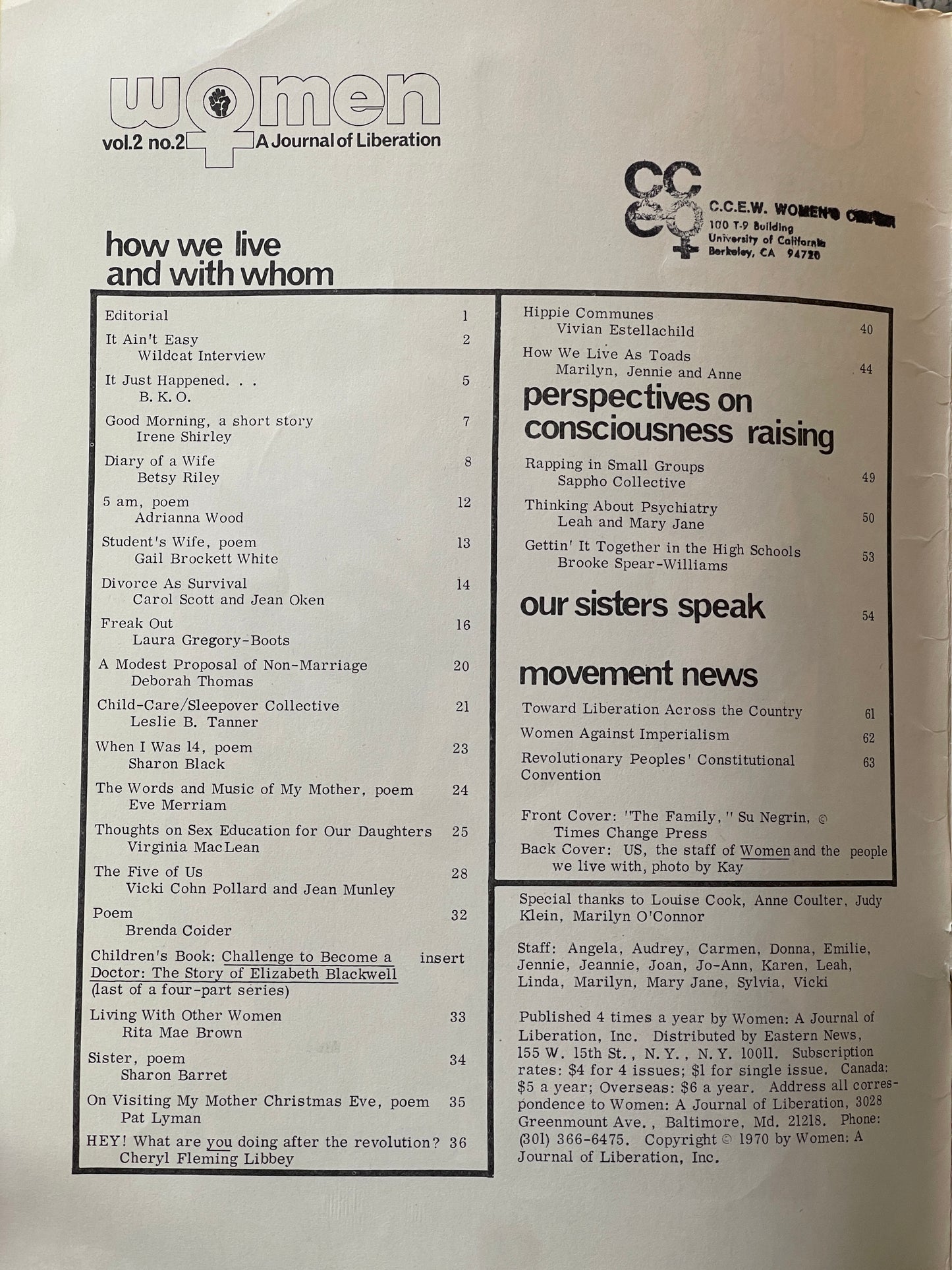 Women: A Journal of Liberation: Winter 71