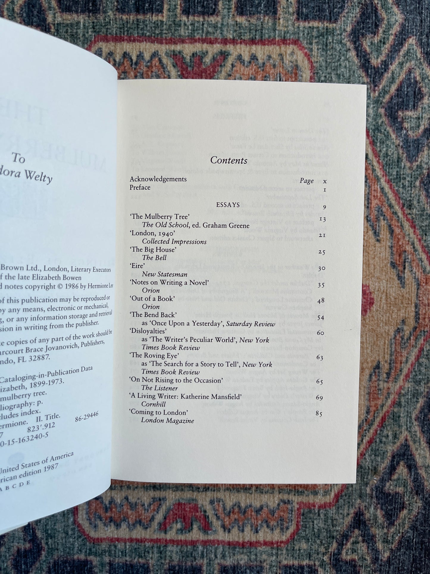 The Mulberry Tree: Writings of Elizabeth Bowen - First Edition