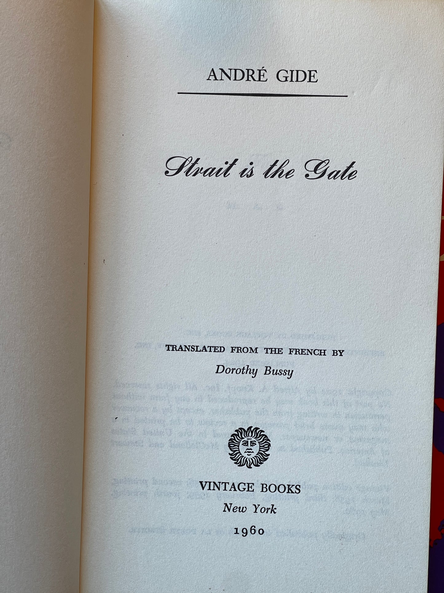 Strait is the Gate by André Gide