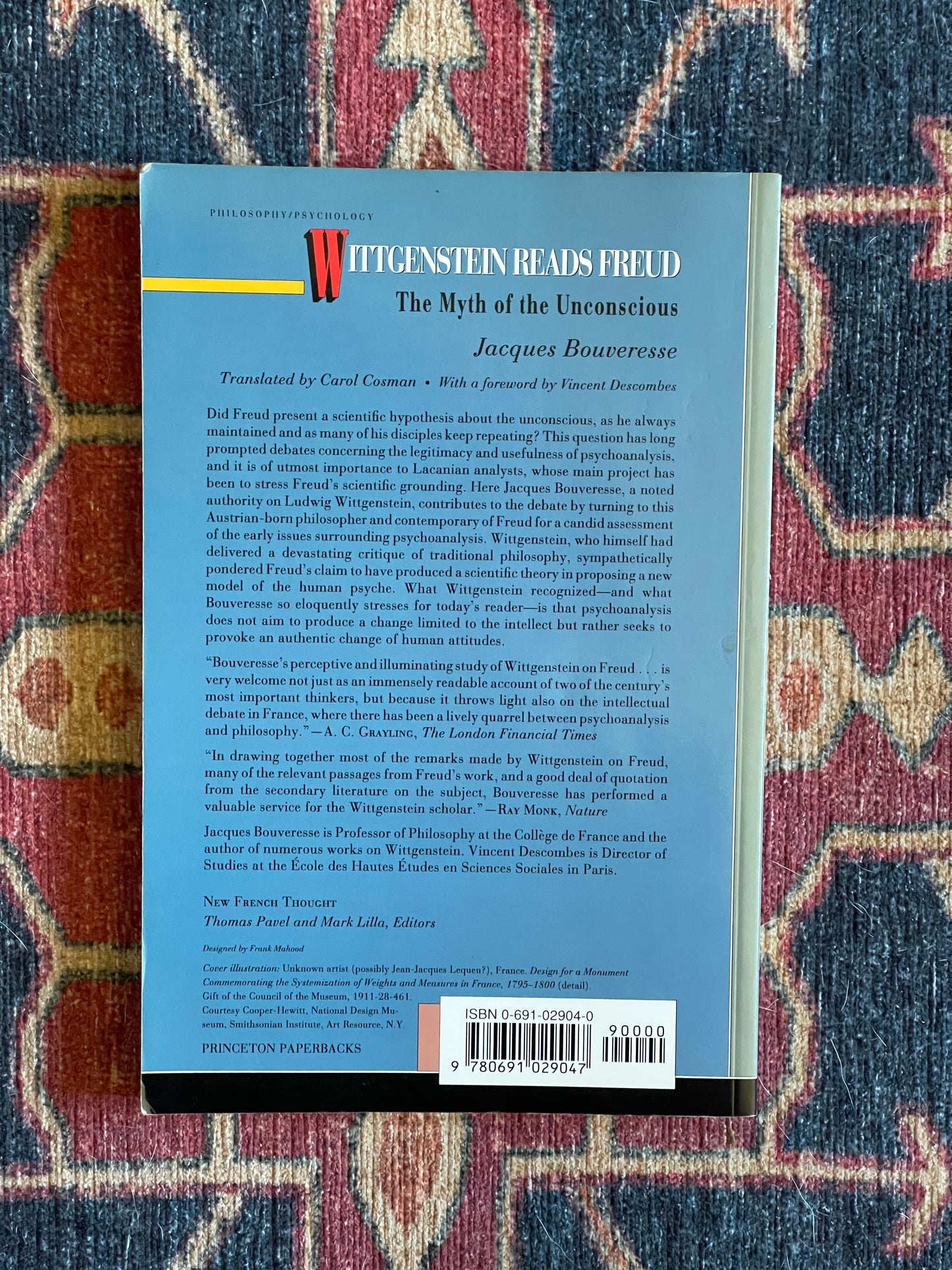 Wittgenstein Reads Freud: The Myth of the Unconscious by Jacques Bouveresse