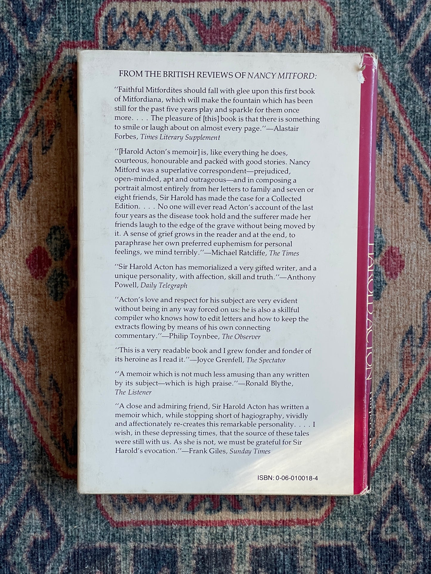 Nancy Mitford: A Memoir by Harold Acton - First Edition