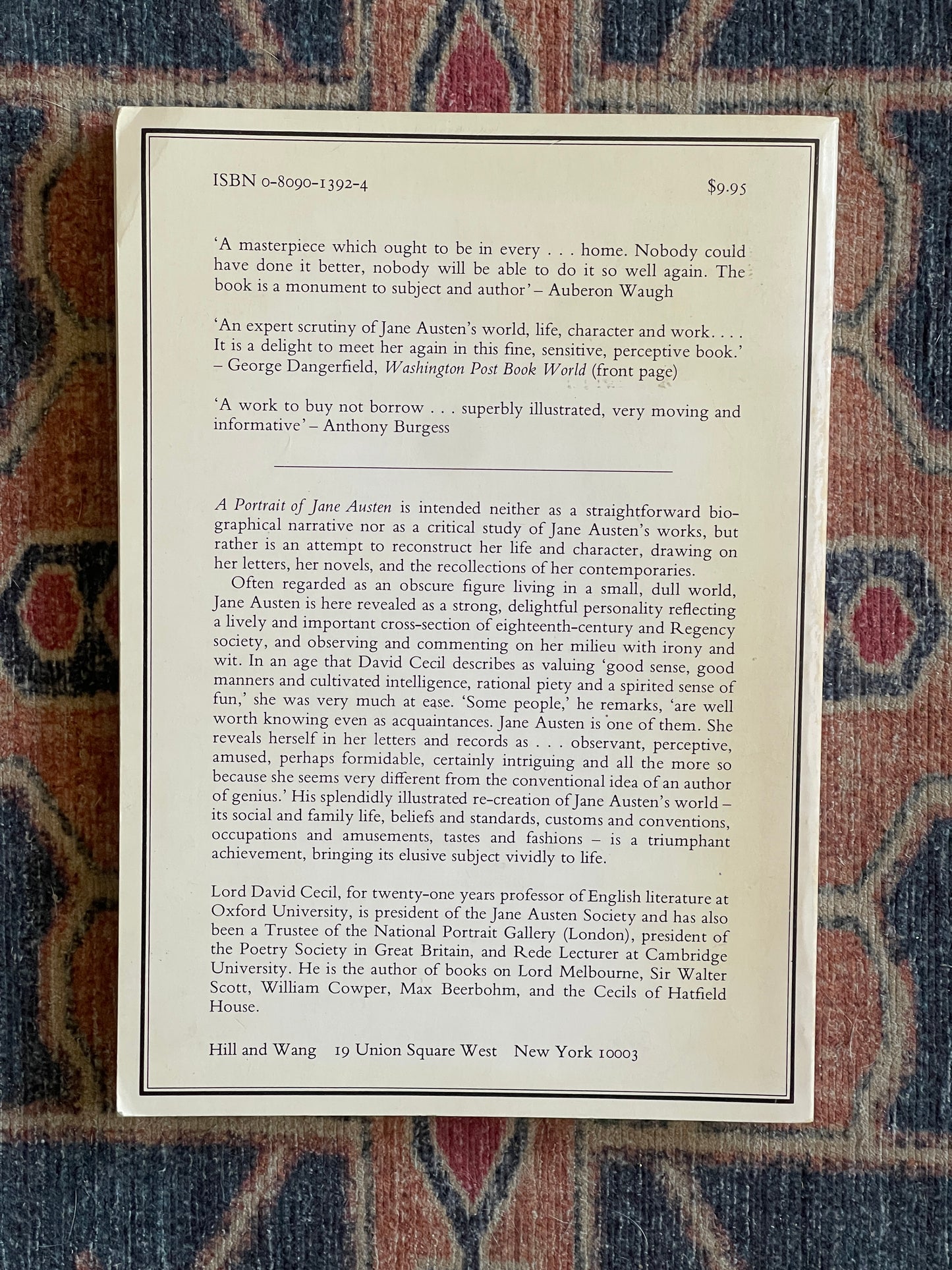 A Portrait of Jane Austen by David Cecil
