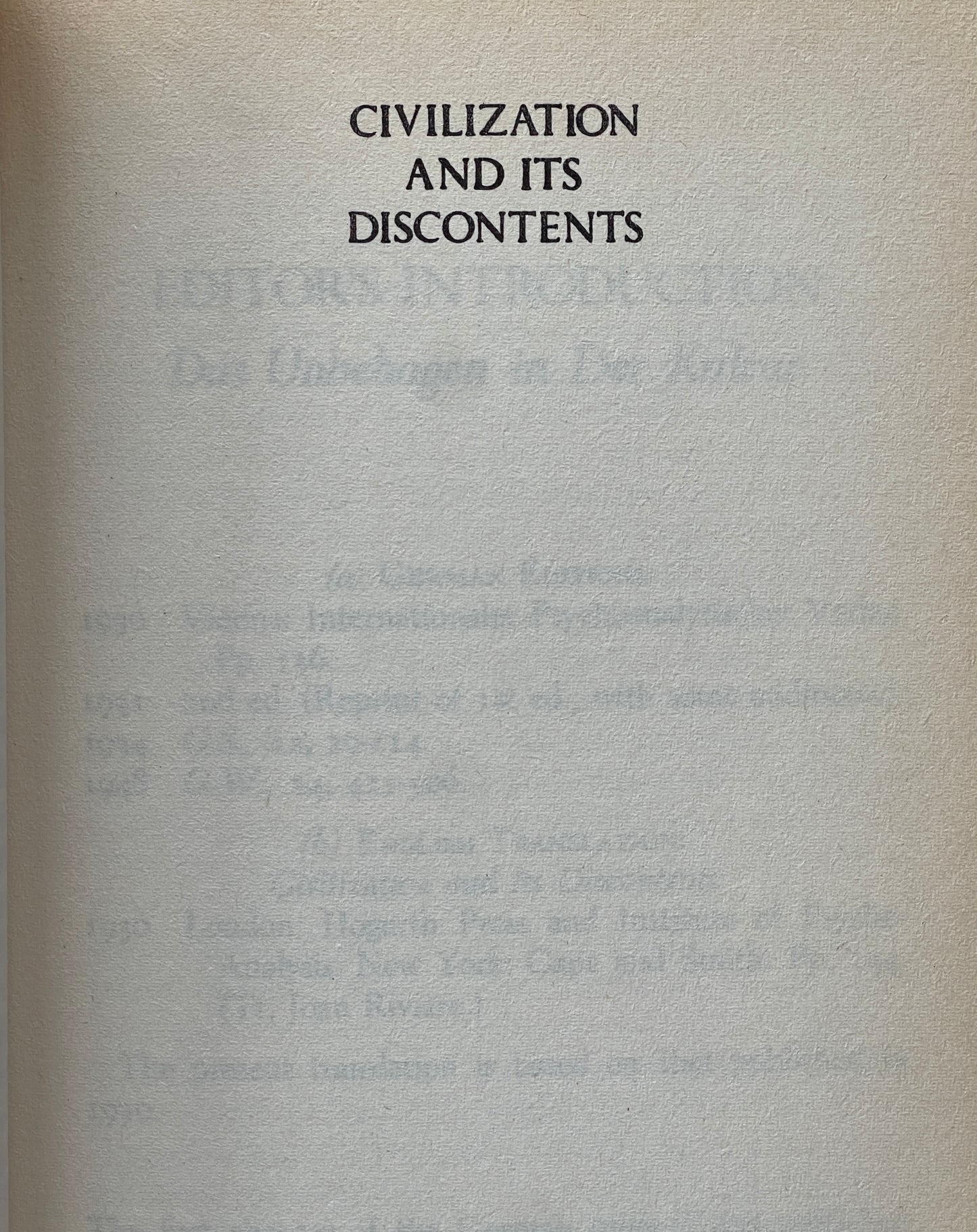 Civilization and Its Discontents by Sigmund Freud