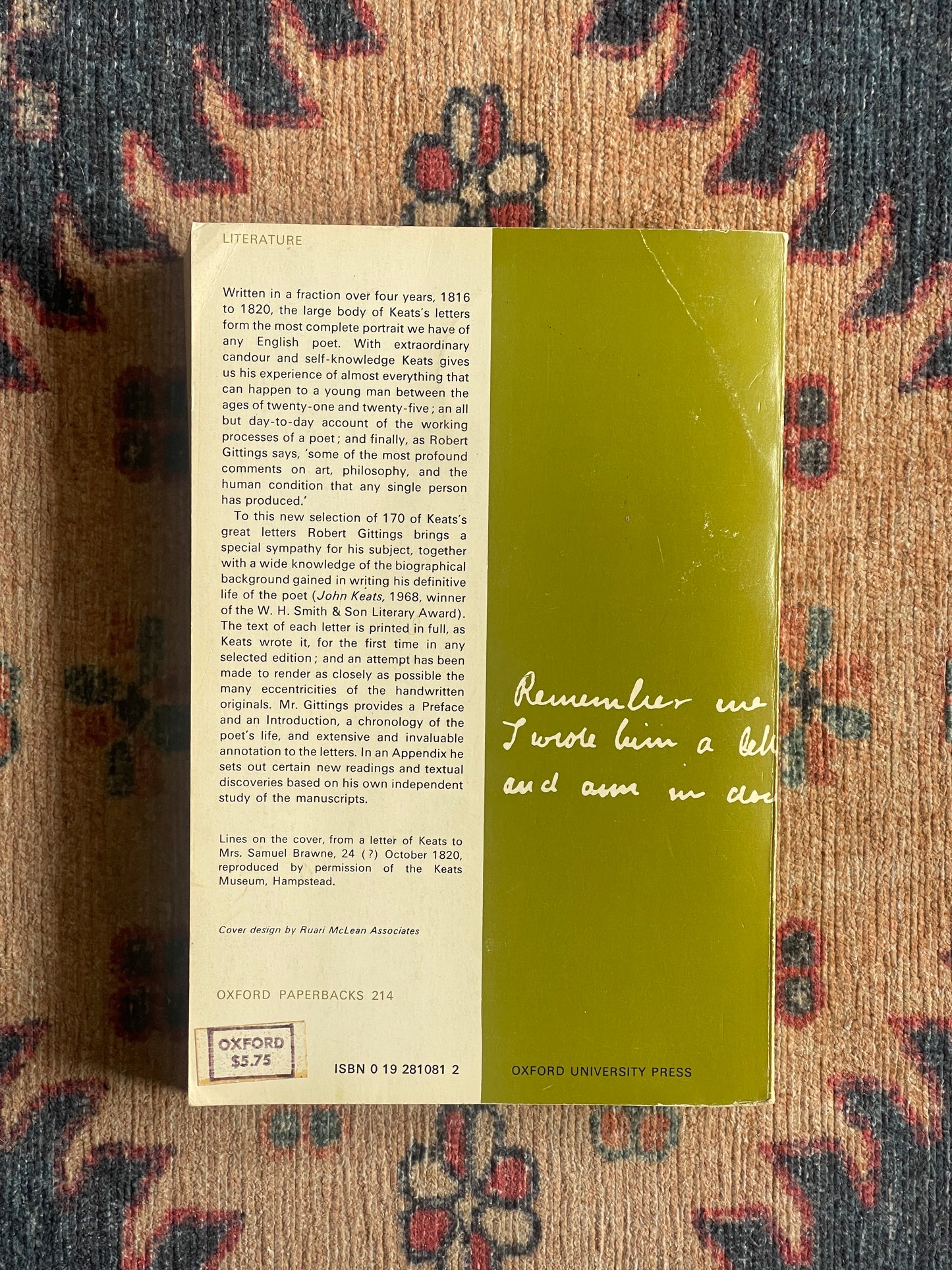 Letters of John Keats ed. Robert Gittings